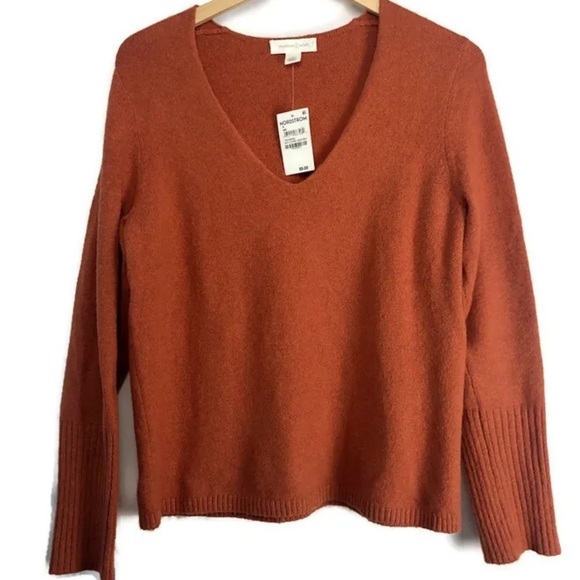 Treasure & Bond V Neck Sweater - Orange - Size S - Picture 2 of 5